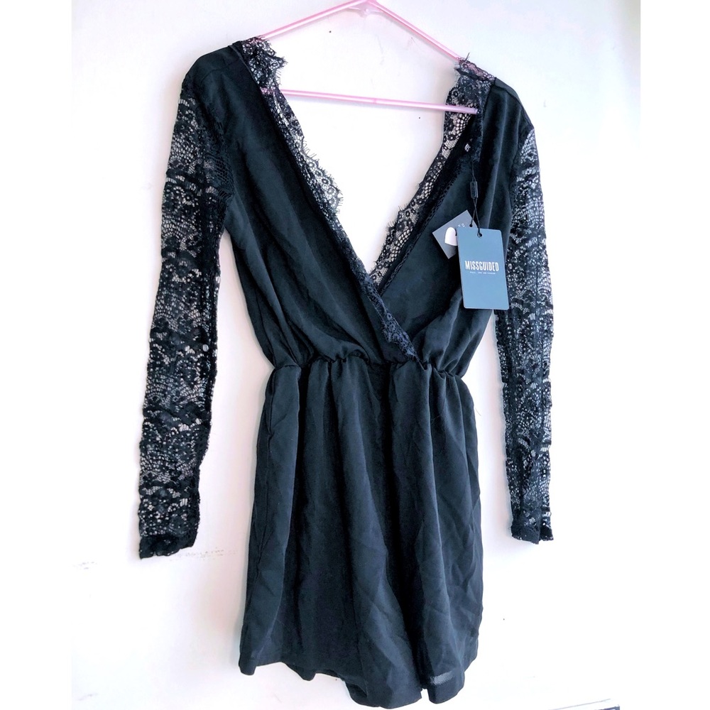 Missguided Black Lace Romper